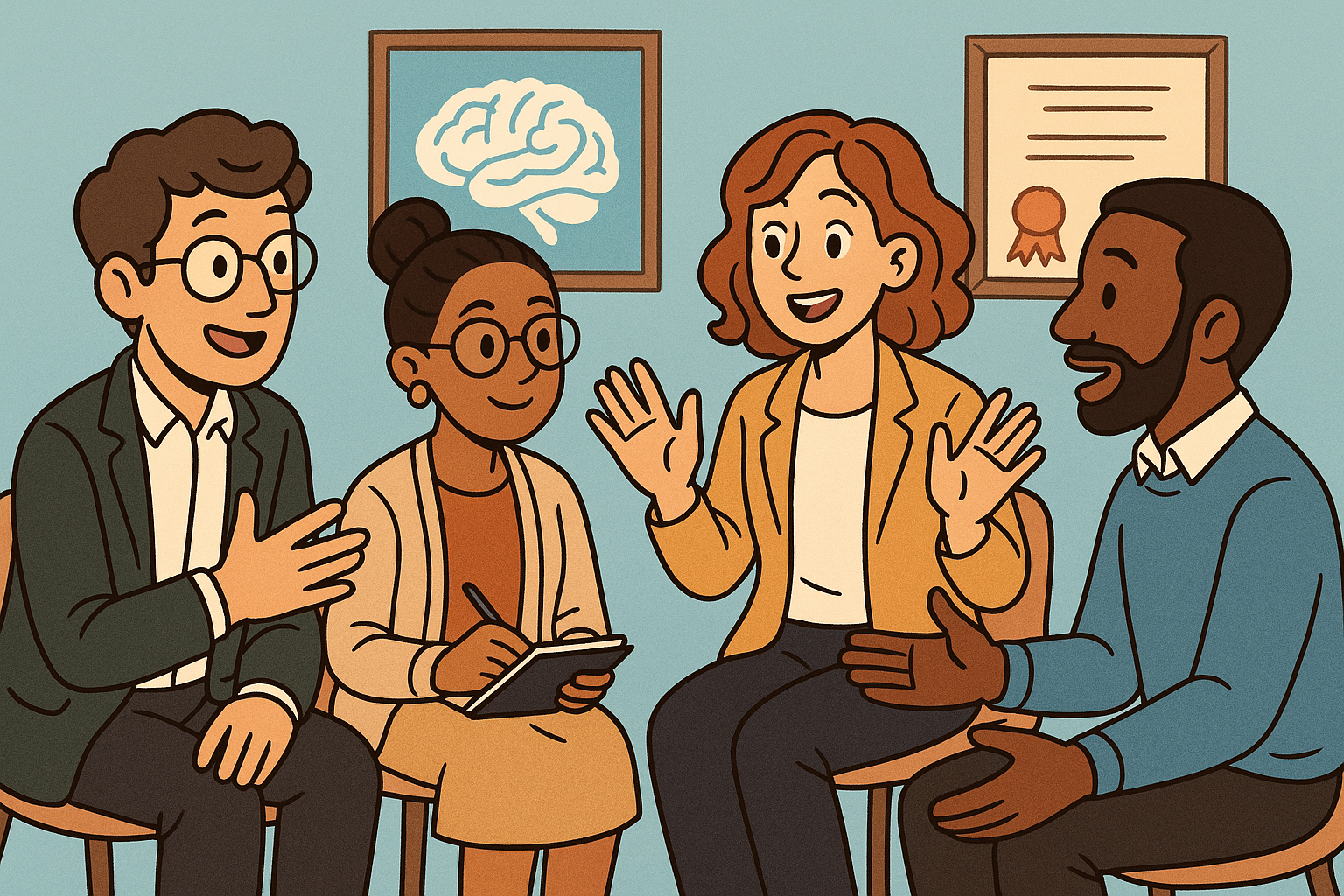 Ilustración personas acompañándose